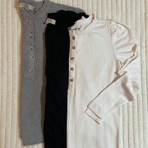 LOFT | Women's Sweater Trio | Gray, Black, & White